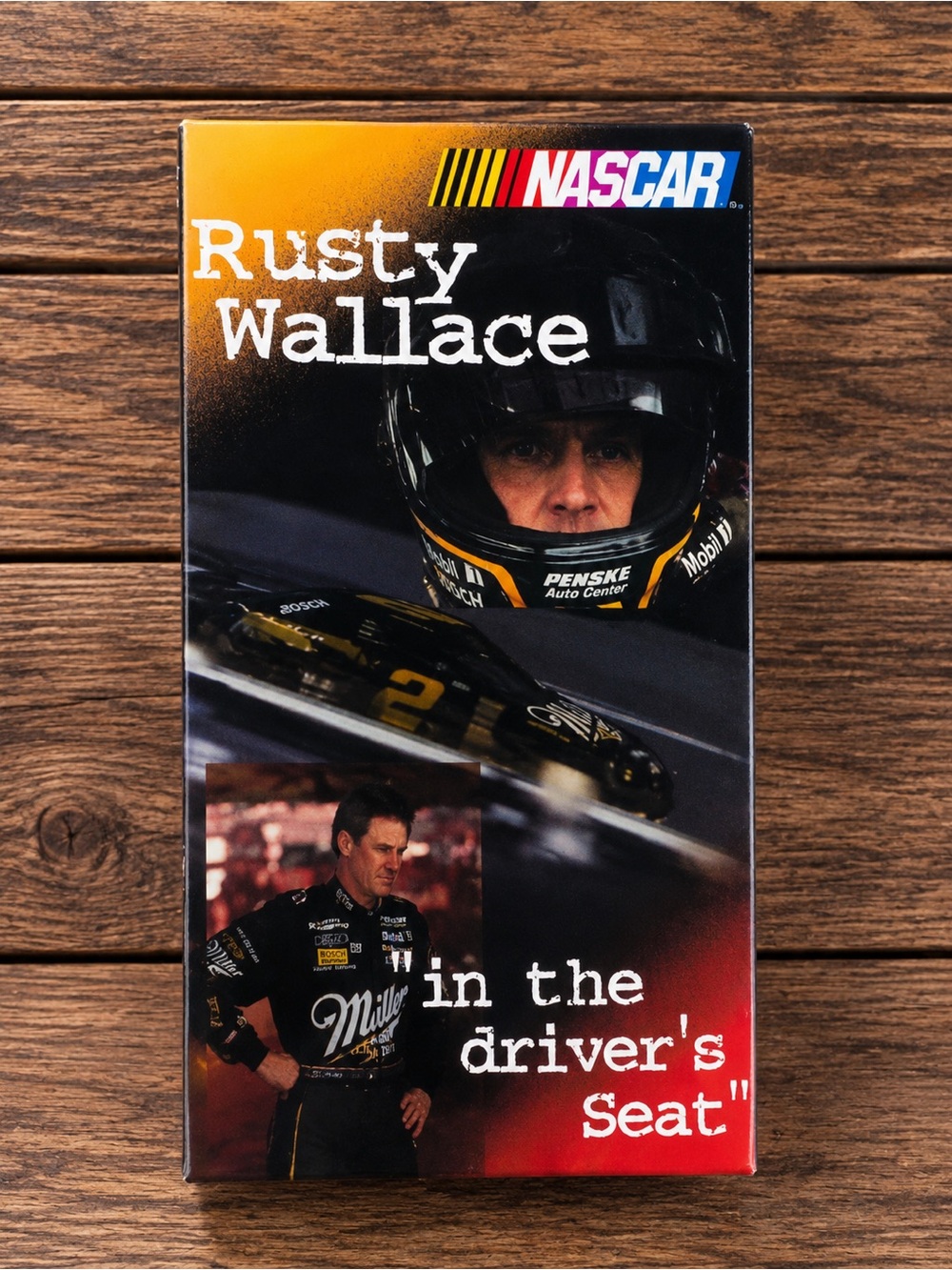 Nascar Rusty Wallace VHS Cover - Black and Yellow
